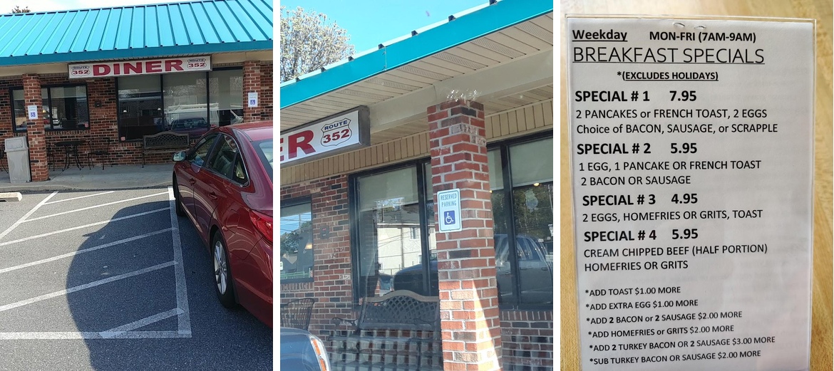 Route 352 Diner Menu