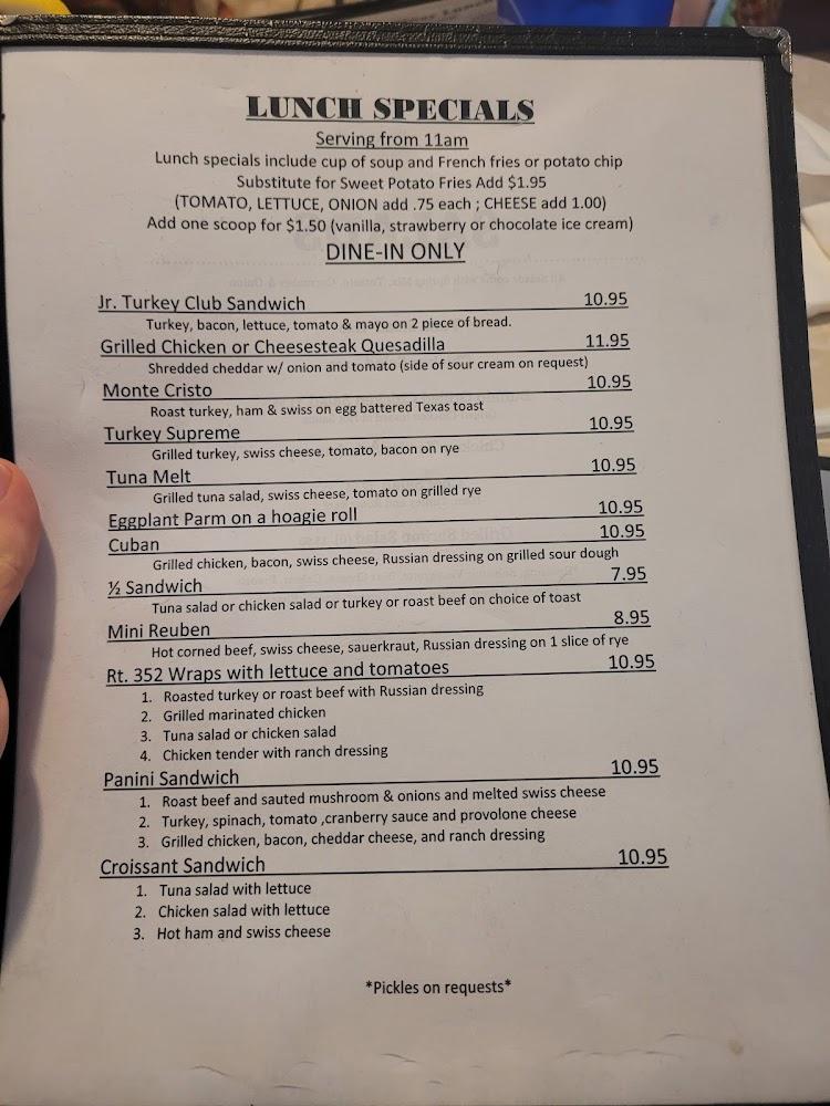 Route 352 Diner Menu image 2